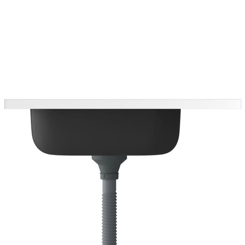 Lavello da Cucina con Scarico Argento 600x600x155 mm Acciaio vidaXL - 6