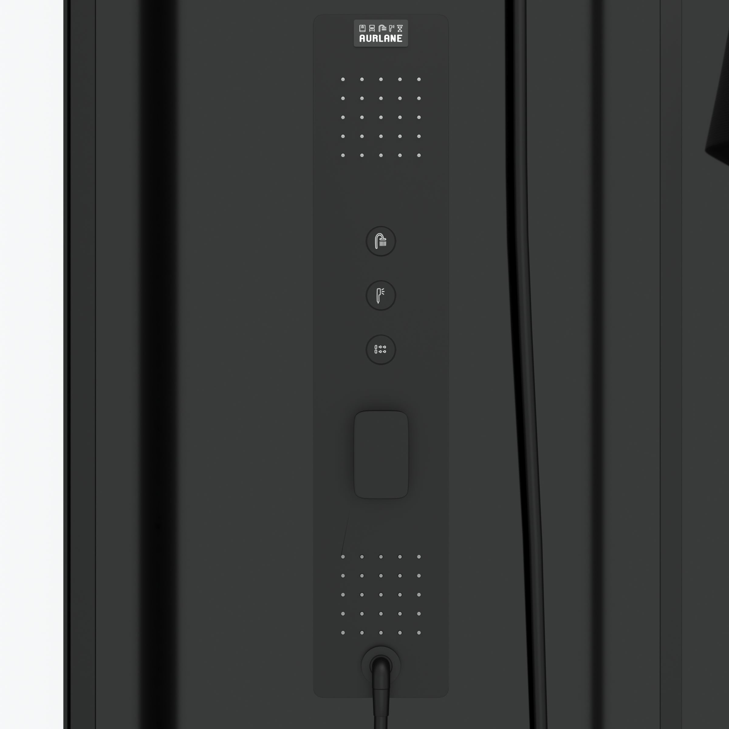 Cabina doccia idromassaggio 140x85x218 cm - Porta scorrevole - Pannelli e Profili Nero opaco - 9