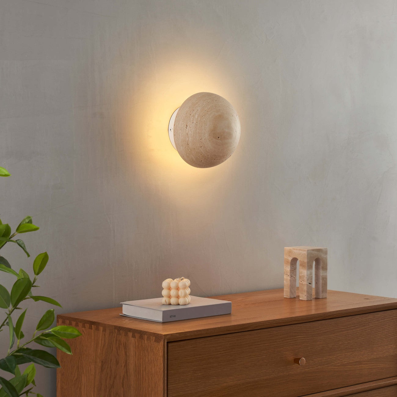 Applique en pierre Beige 15 cm - Elvin - 2