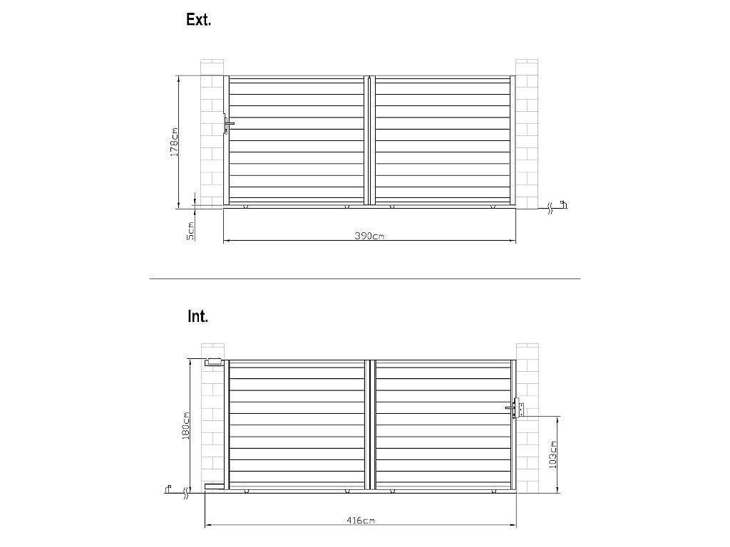 Portail coulissant aluminium plein L416 x H180 cm anthracite - NAZARIO - 5