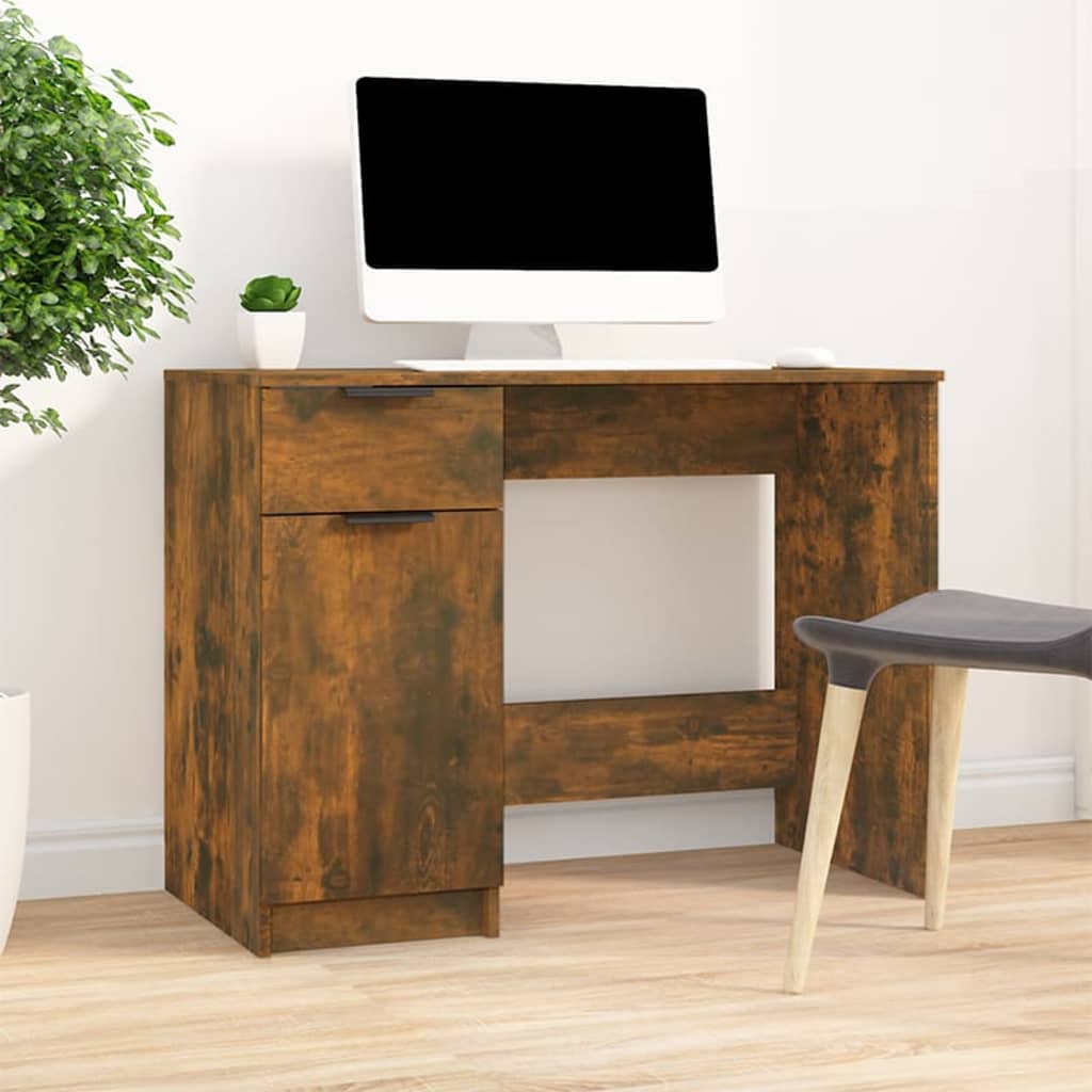 Bureau，Table de travail，Table d'étude Chêne fumé 100x50x75 cm Bois d'ingénierie CWV73393 - 2