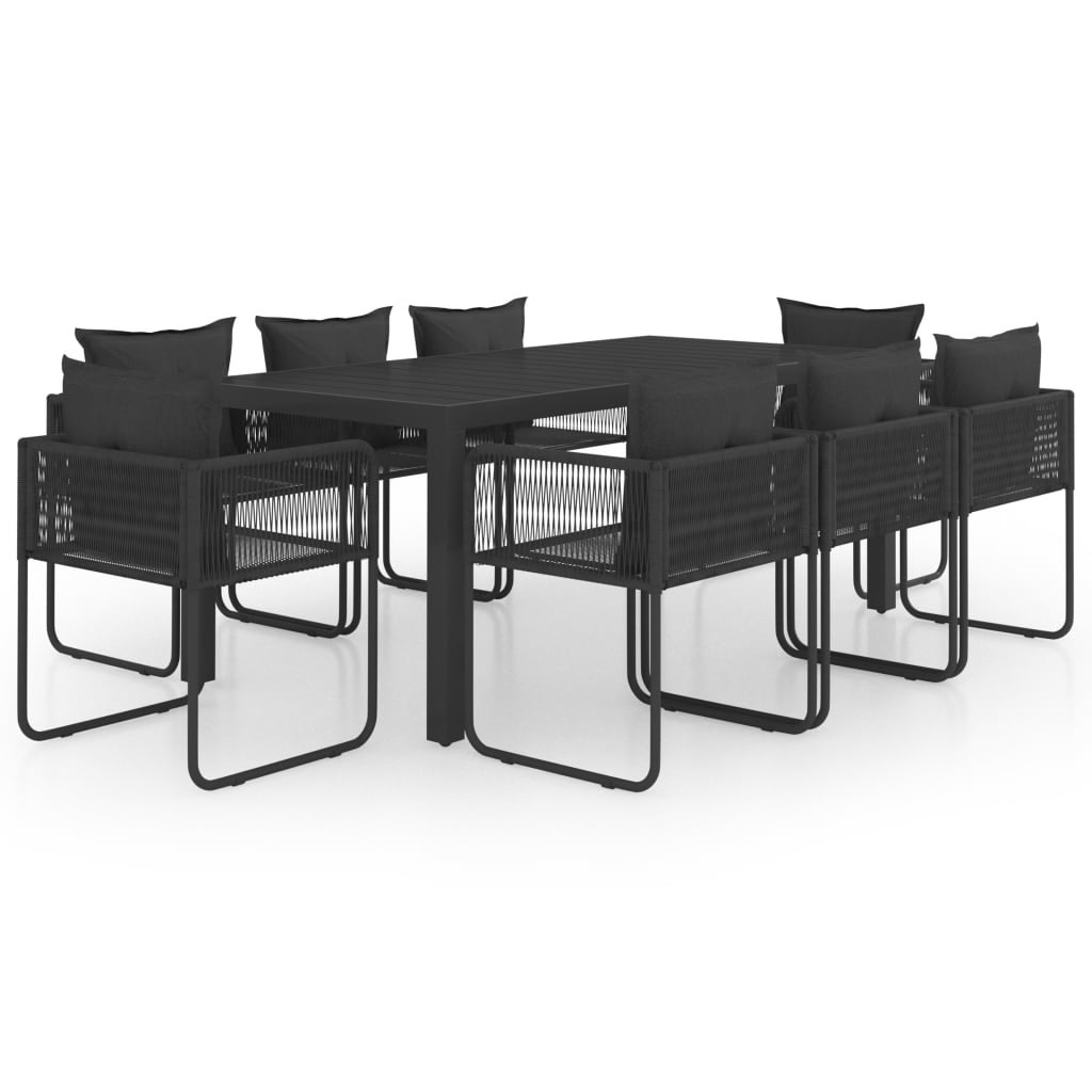 Ensemble à manger de jardin 9 pcs PVC résine tressée noir vidaXL - 2