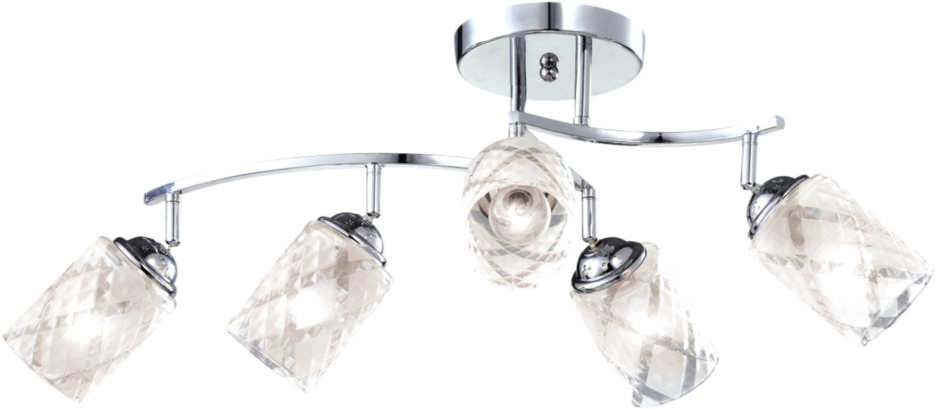 Lampa sufitowa wisząca Alix chromowana 5xE14x40W wym: 29 x 77 x 24 cm szkło Kaja