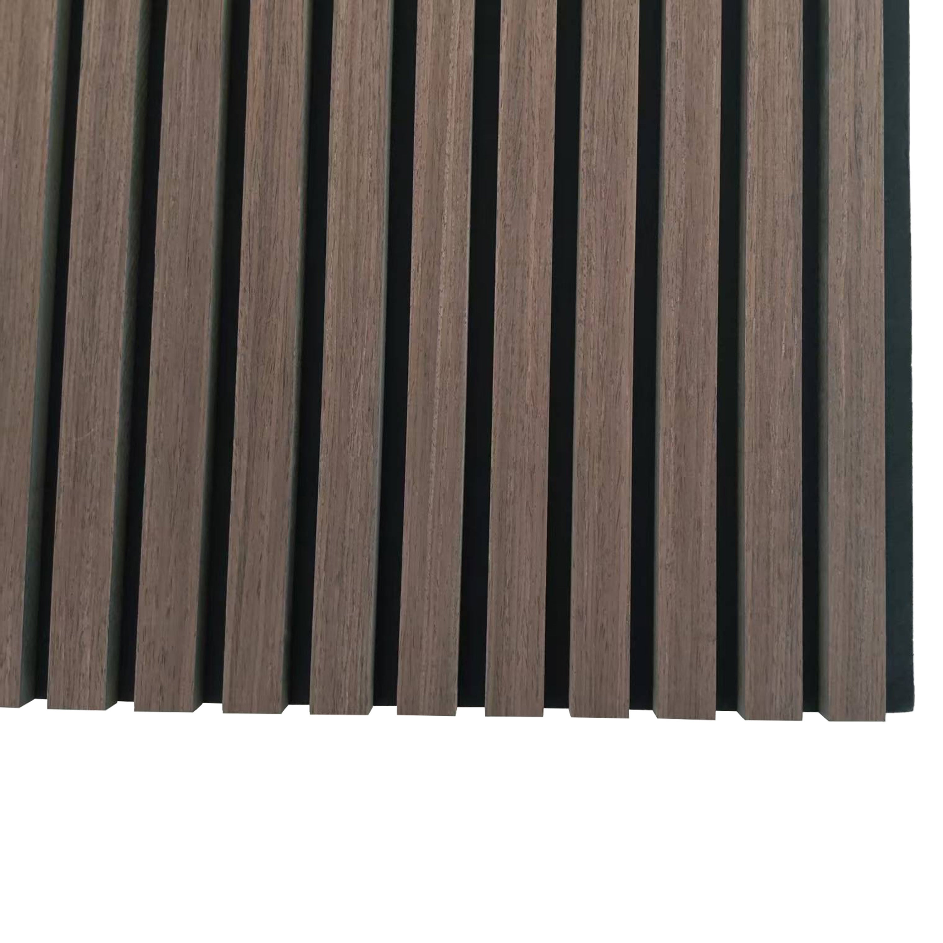 Lot de 3 - Ep. 21mm - 240 x 60cm - Chêne noyer - Panneaux muraux acoustiques, feutrine noire, by Ocean - 5