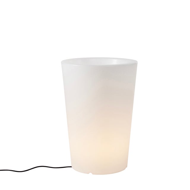 Lampe Solaire Extérieure Design Pot Céramique Blanc - éclairage Jardin, Terrasse, Allée - Motif Ajouré Décoratif - EPIGEIST