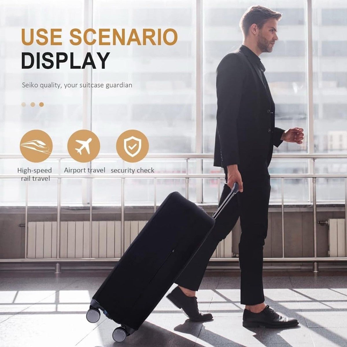 HOUSSE DE PROTECTION ÉLASTIQUE POUR VALISE TAILLE M - 4