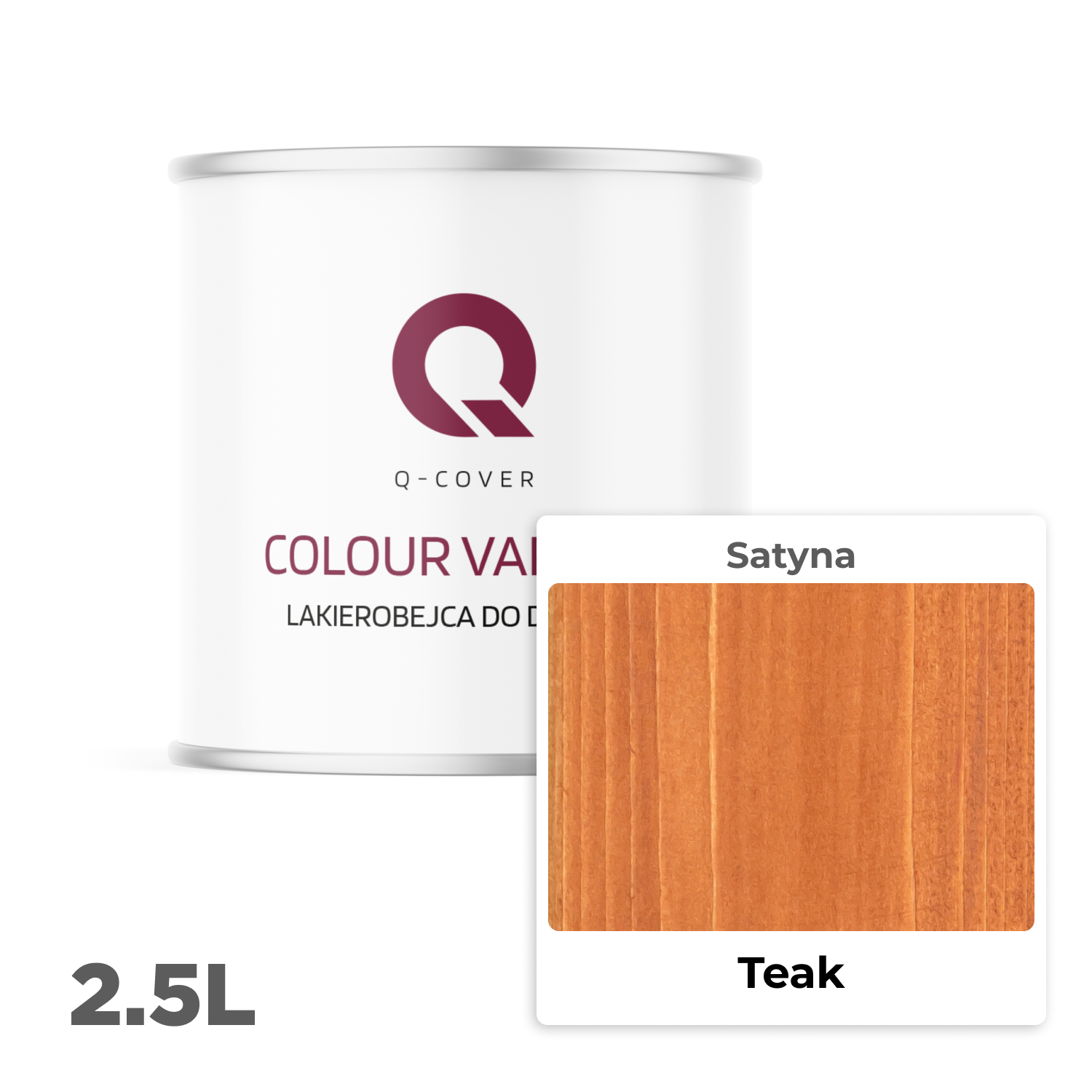 Lakierobejca do Drewna 3w1 Q-Cover Teak Satyna 2.5L