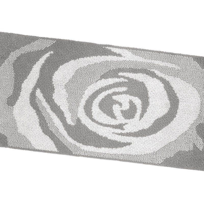 Jednokolorowa Mata łazienkowa 60x140 Cm Miękka Rysunek Róży Bawełniana Dywanik Nocny Szary