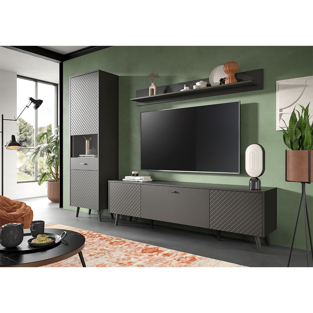 Linea kreedns 2 drzwi, 1 klapa matowy szary. - 6