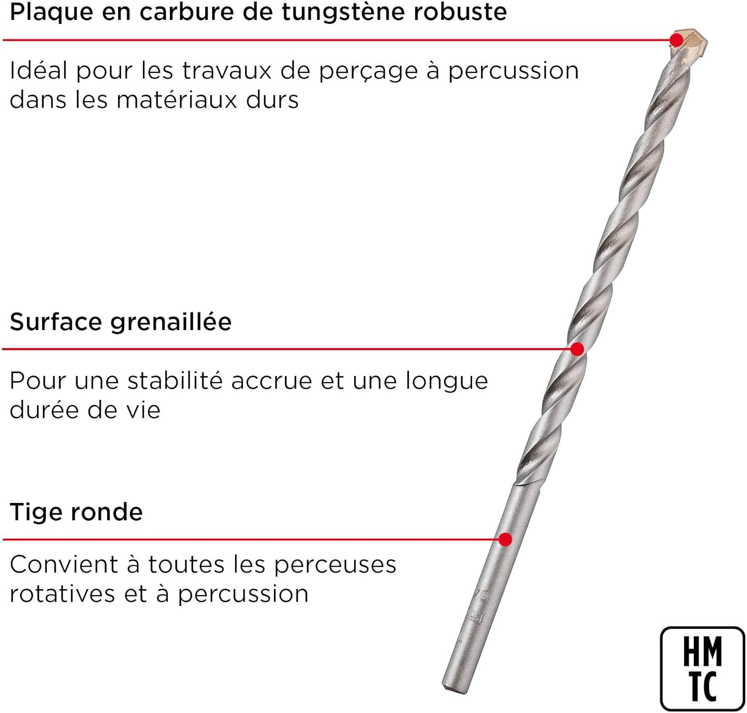 Mèche pour percer les murs Ø 10 mm, longueur 200 mm, avec plaquette ...