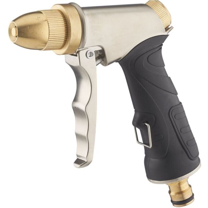 Pistol de apă de înaltă presiune, complet metalic, cu duză de cupru, ideal pentru spălarea mașinilor, grădinărit, curățarea gazonului și irigații