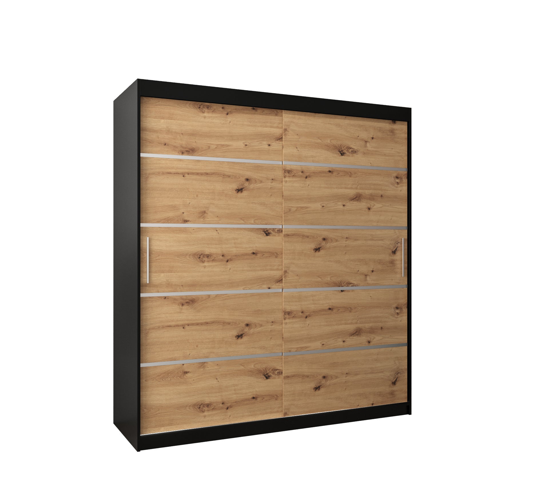 Szafa przesuwna garderoba Verona 1 180 x 62 x 200 cm Czarny + Artisan - Abiks Meble