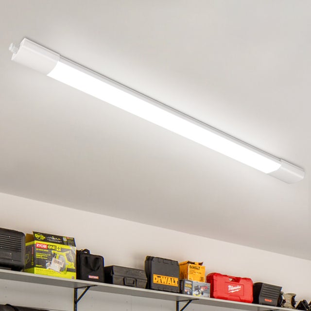 LOVHAUS Zestaw 4 listw LED do garażu Wodoodporny IP65 90cm, 3300lm, 30W Oświetlenie garażu z możliwością łączenia szeregowego, Neutralna biel