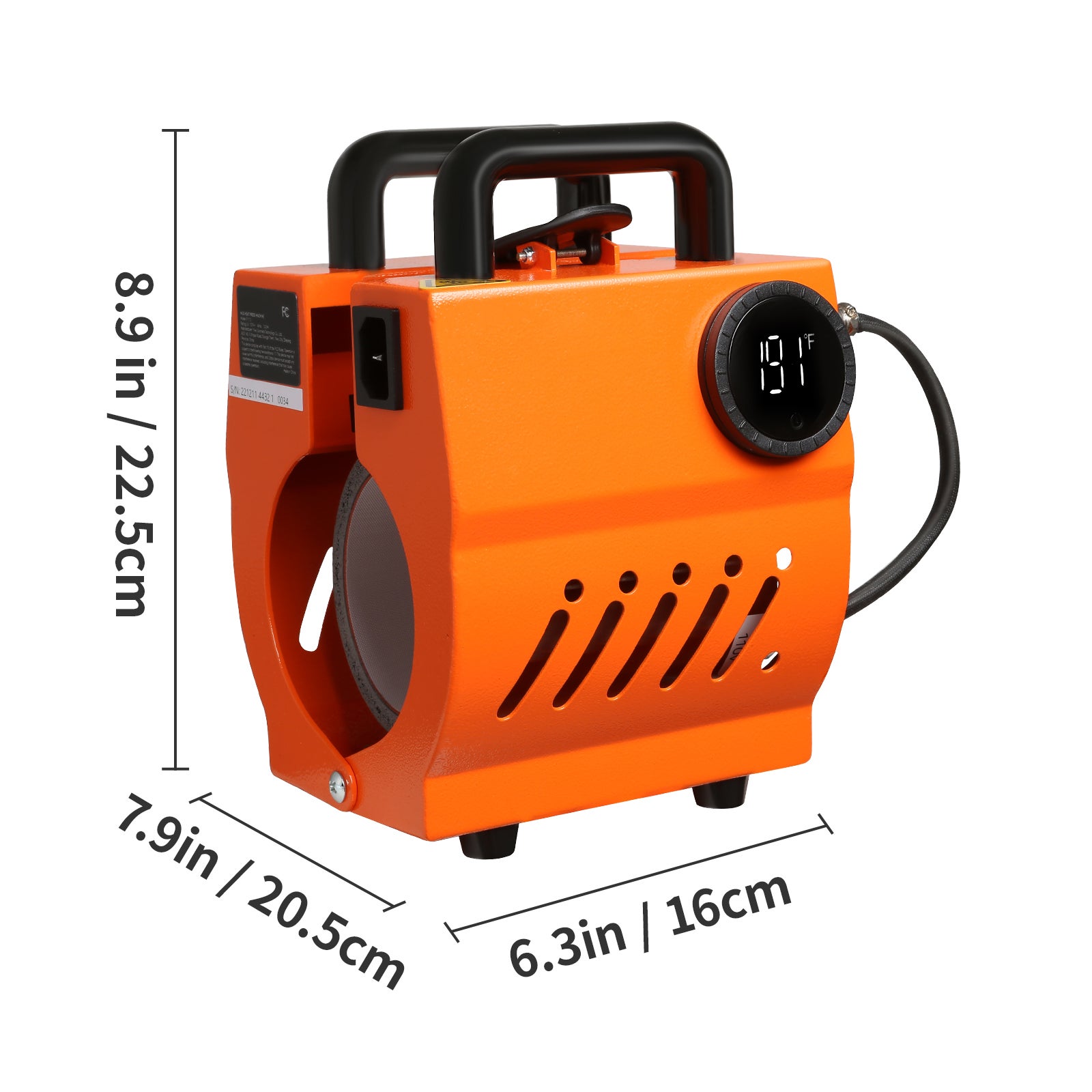Pressa A Sublimazione 6 In 1 Per Tazze, 600 W, 0-200°C, Con 6 Stampi Sostituibili, Per Tazze Da 8-30 Oz, Timer Digitale