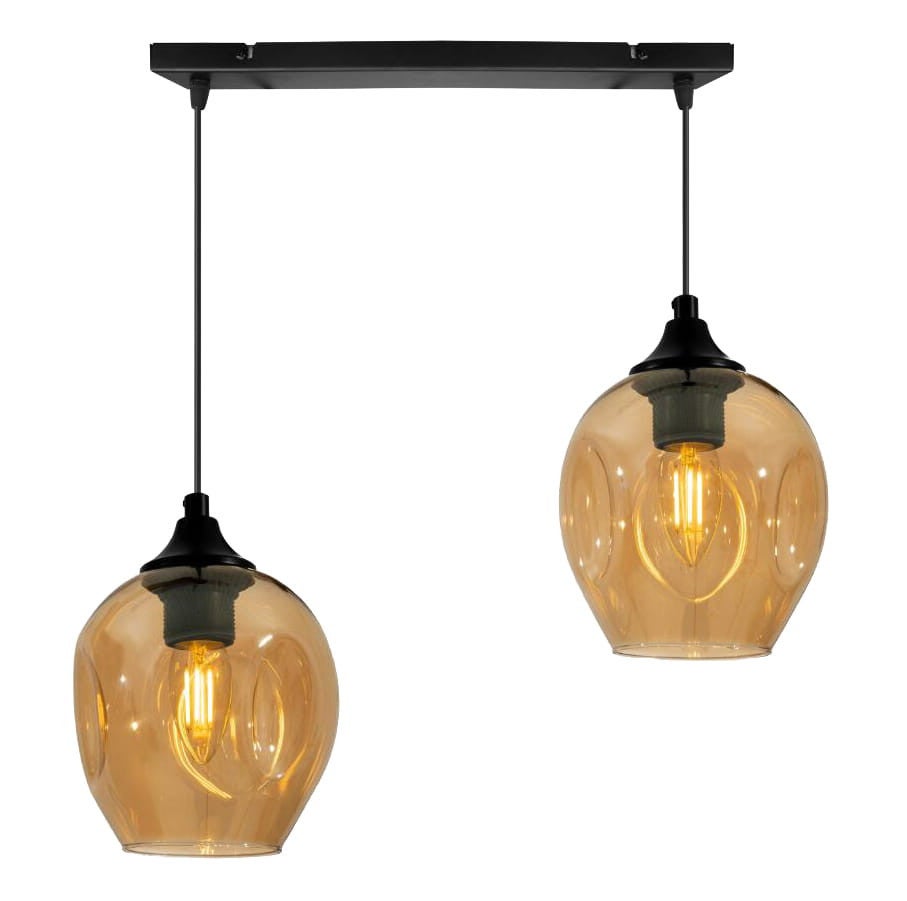 Lampa wisząca ASPA czarno-brązowa 2 x E27 x 40W wym: 100 x 48 x 14 cm Candellux