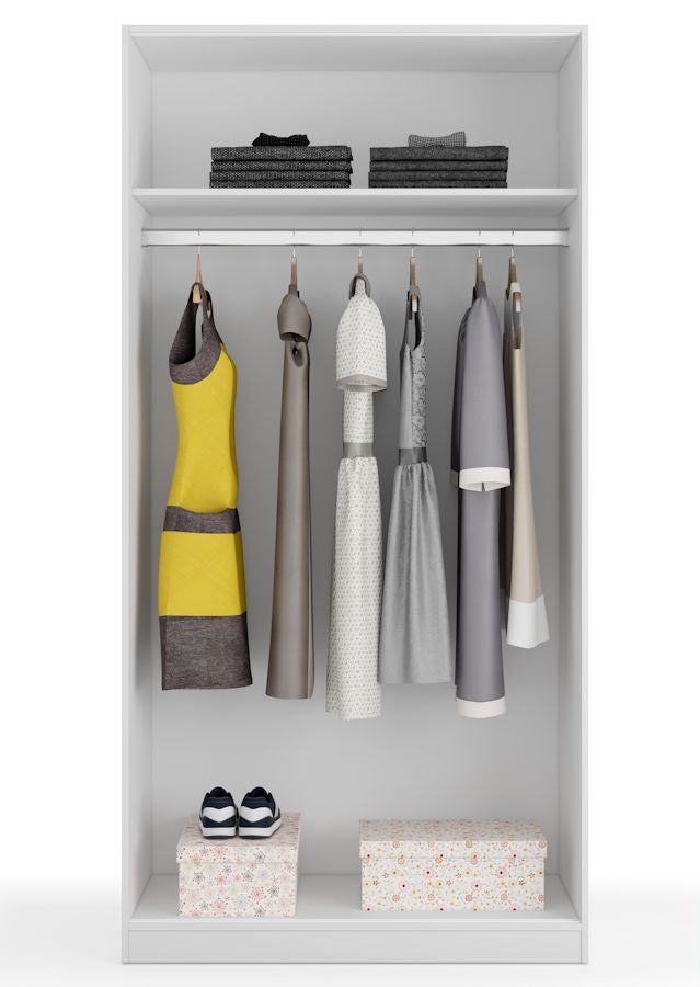 Armoire ENZO 2 portes coulissantes L100 x H200cm - Blanc - 2