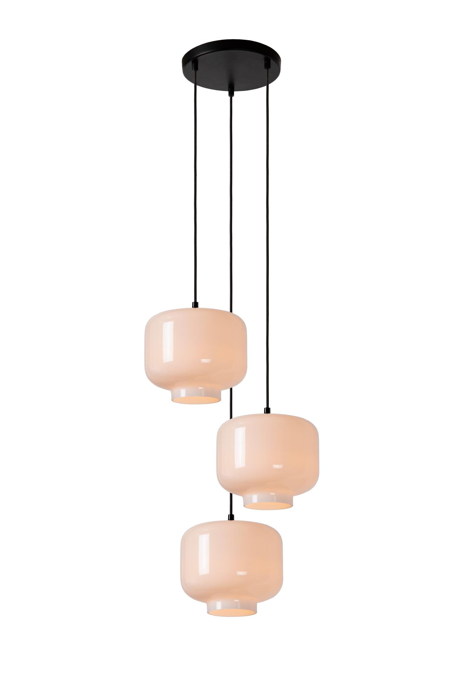 Lampa wisząca MEDINE biała 3xE27x40W szkło wym:156x35x35cm IP20 Lucide