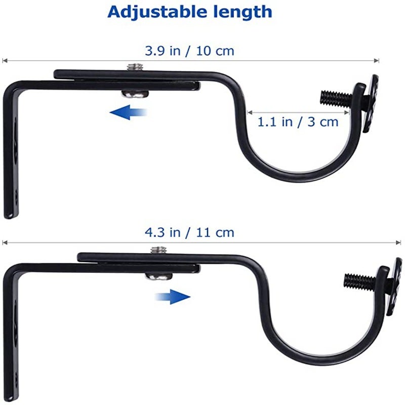 Tringle Rideau Bois Lot De 4 Supports De Tringle à Rideaux De Plafond Robustes Pour Tringle à Rideaux De 2,5 Cm, Pour Salon, Chambre à Coucher, Noir Tringle Rideau Plafond