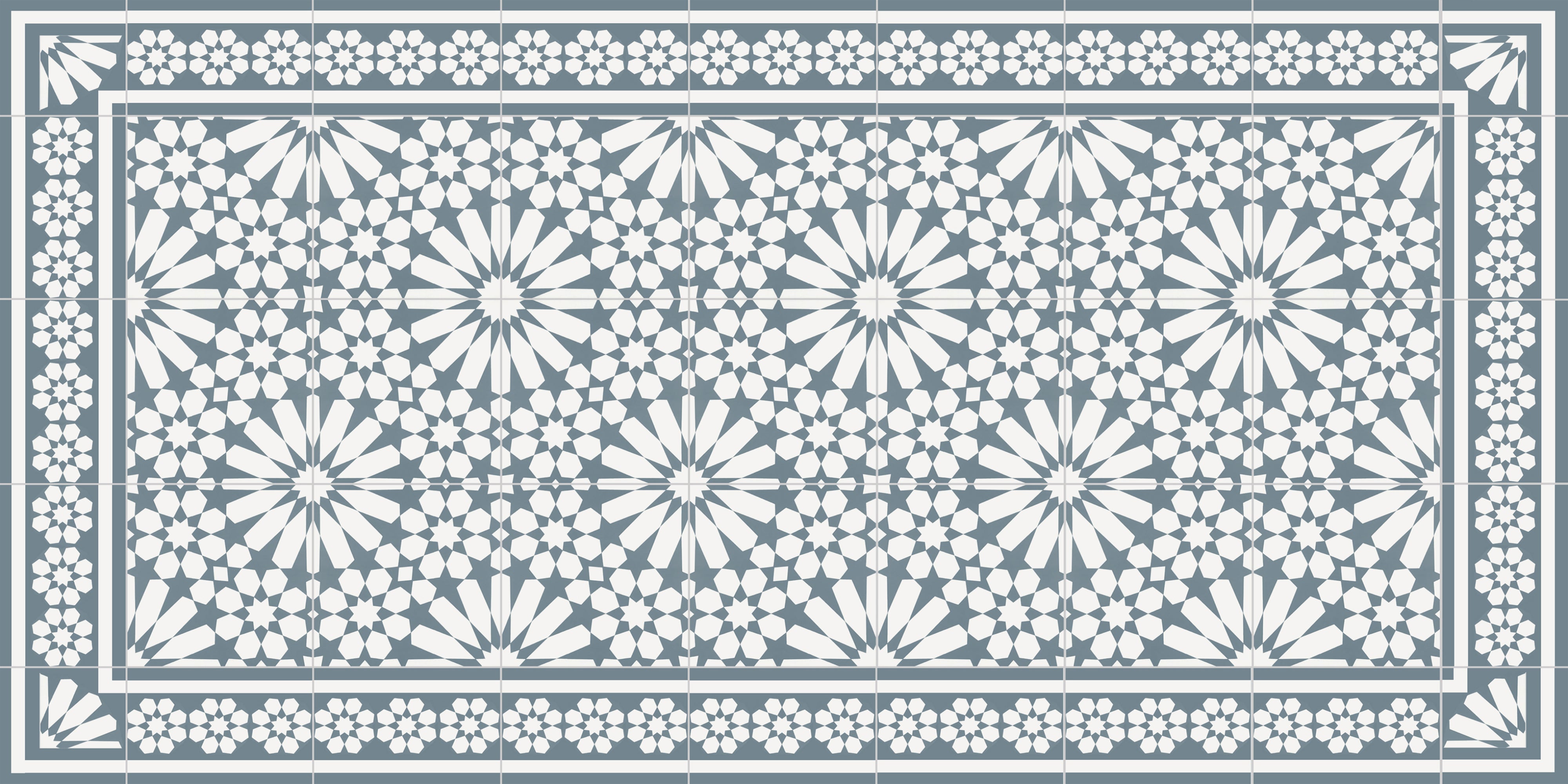 Dywan winylowy Samara niebieski 50x100 cm - antypoślizgowy dywan z PVC do kuchni lub salonu, zmywalny, wodoodporny, w stylu hydraulicznym