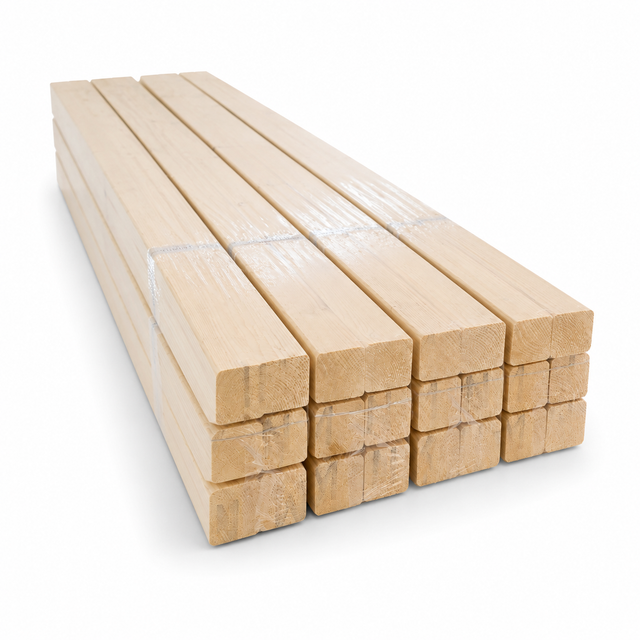 Lote de 18 listones en madera de abeto 60X45x2400 mm