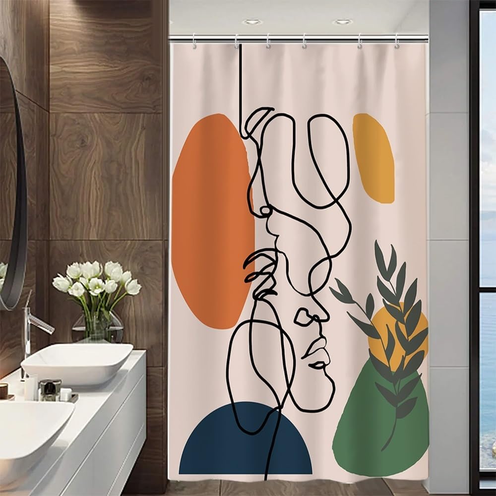 Tenda Da Doccia In Poliestere 120x200 Cm - Impermeabile, Anti-Muffa, Con 8 Ganci, Bianco - Foto 9