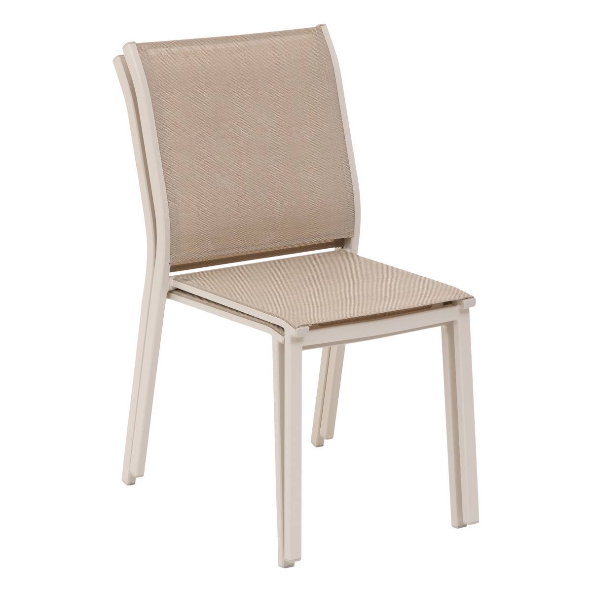Chaise de jardin sans coussin ESSENTIA en Aluminium Beige - 3