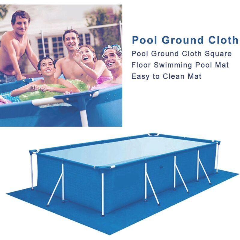Tappetino per piscina rettangolare, tappetino per piscina quadrato, tappetino per piscina rettangolare, copertura pieghevole per piscine con struttura - 3