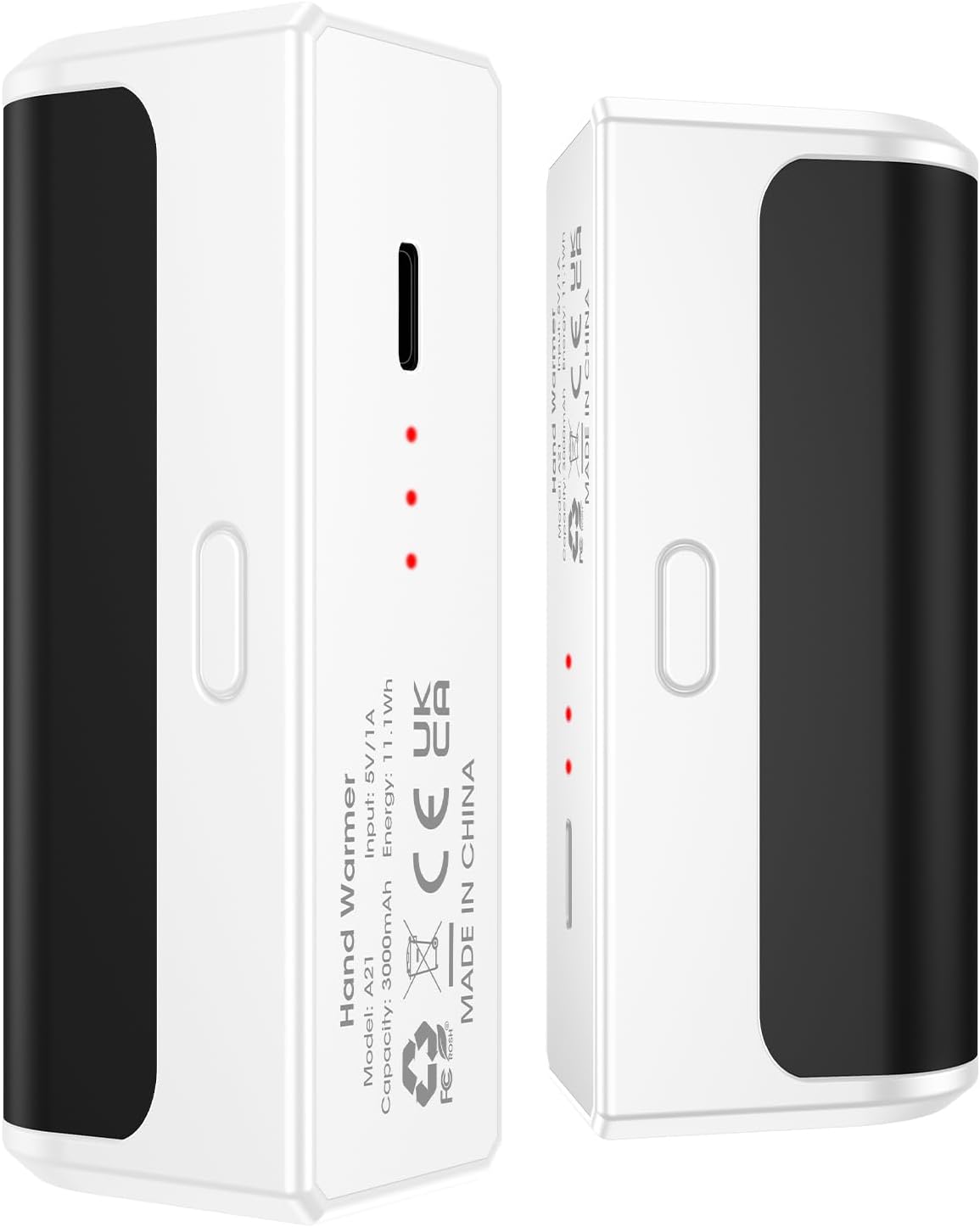 Lot De 2 Chauffe-mains électriques Rechargeables, De 2 Secondes à 55 °C