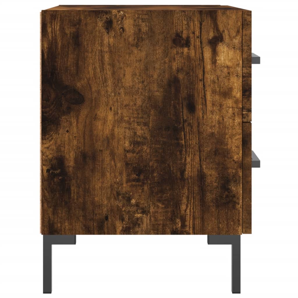 Maison Exclusive - Tables de chevet 2pcs chêne fumé 40x35x47,5cm bois d’ingénierie - 7