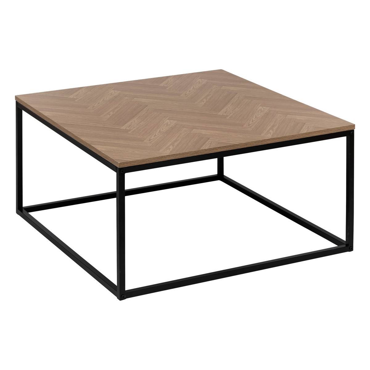 Stolik kawowy Chevron kwadratowy 80x80 cm 5FIVE SIMPLY SMART industrialny loft drewniany czarny do salonu 1 szt.