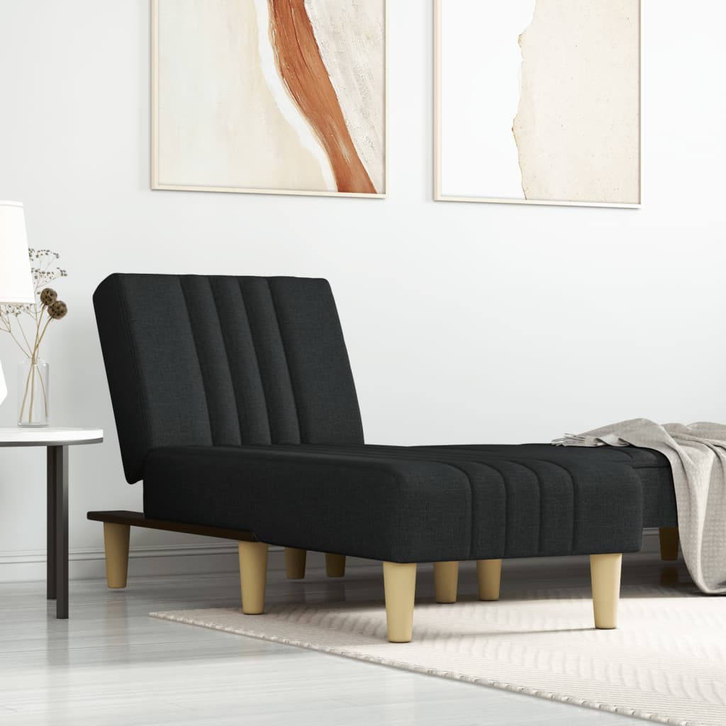 Chaise longue noir tissu Leroy Merlin