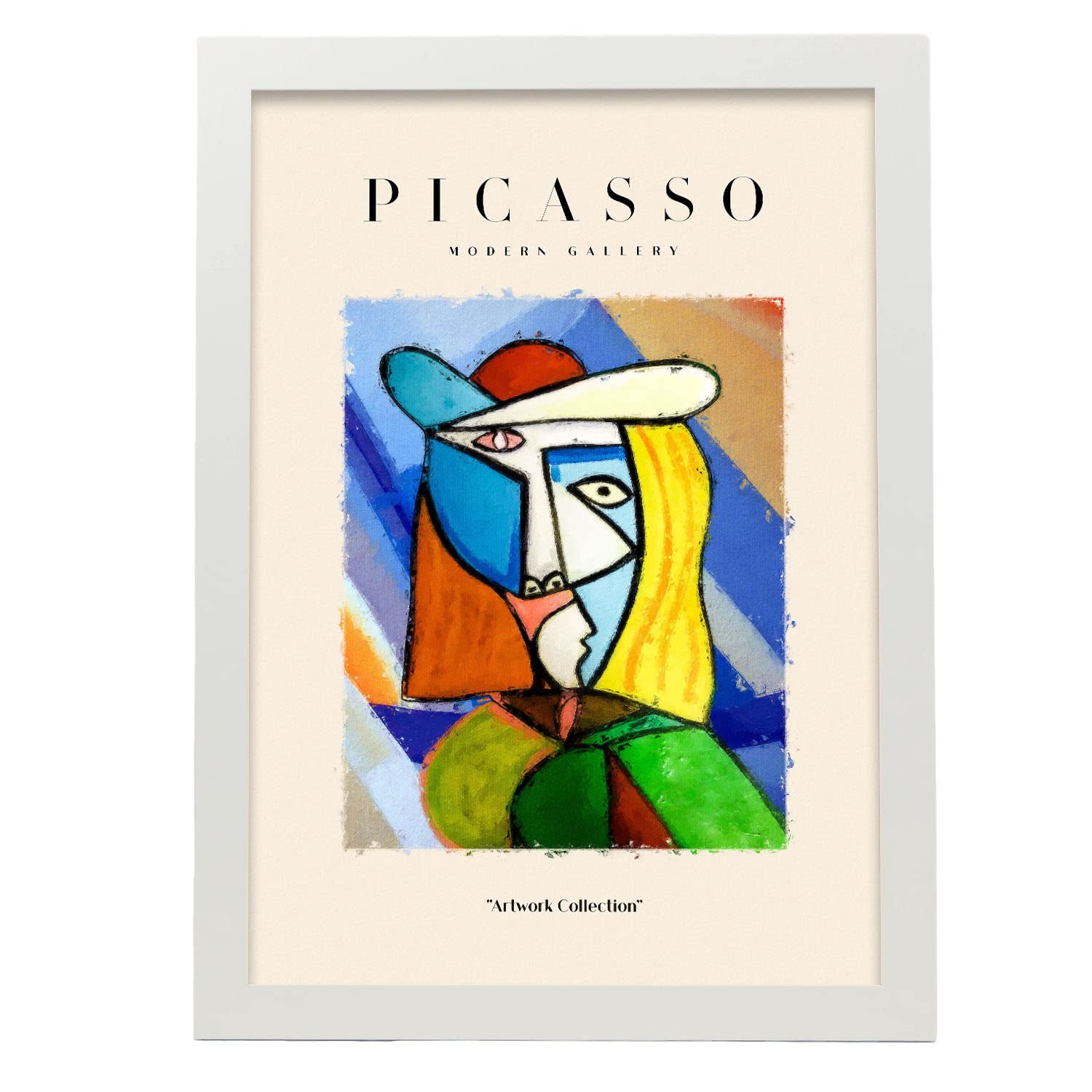 Nacnic póster de colección picasso 20 ilustraciones en estilo exhibición de arte surrealismo y cubismo para la tamaño a3 con marco blanco