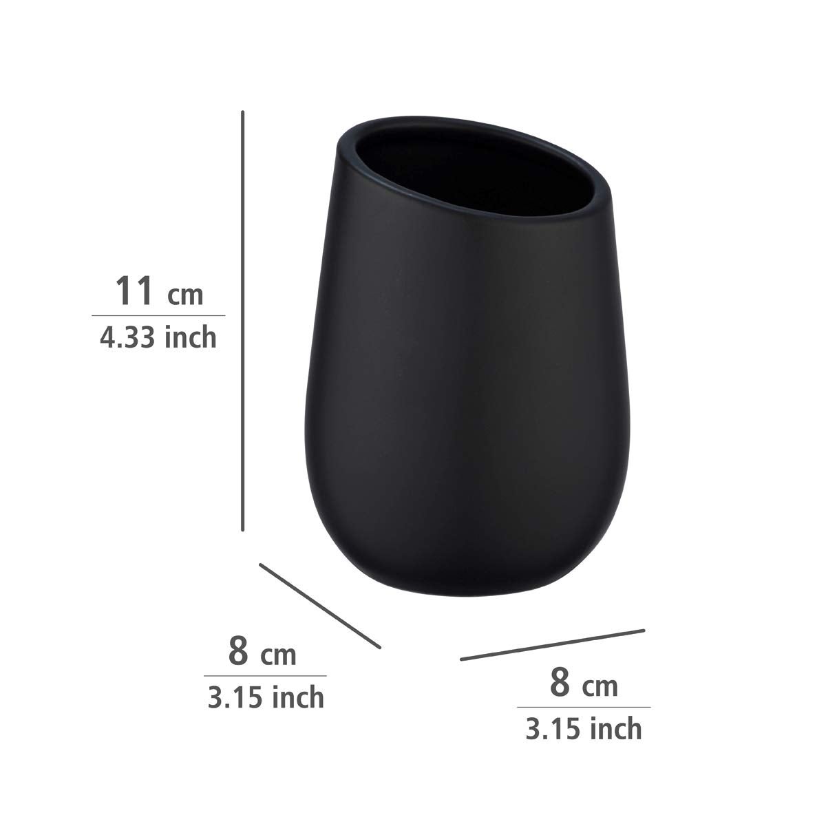 Mug brosse à dents BADI, noir, WENKO, WENKO - 9