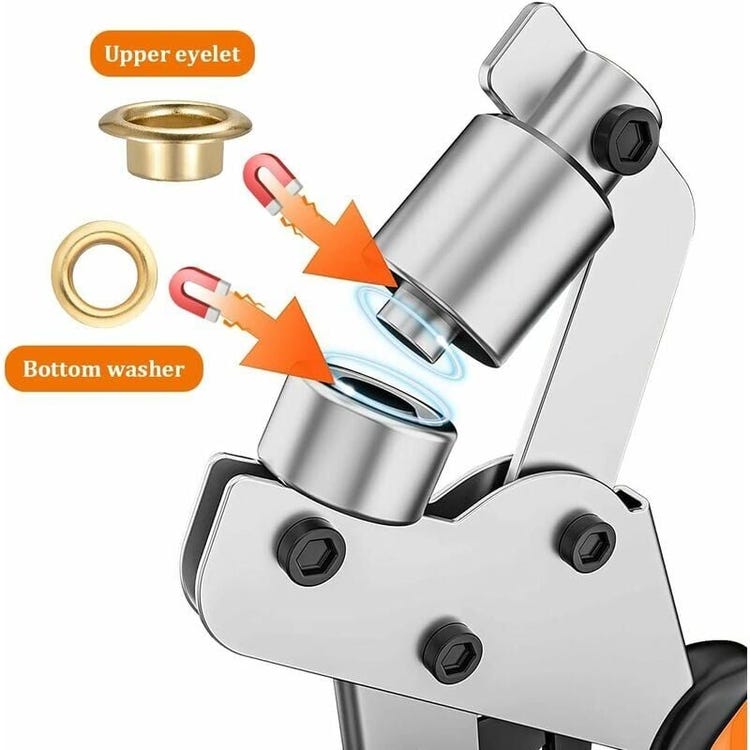Pince à Oeillets pour Bâches, lot de 300 Oeillets (Ø 10 mm), Pince à oeillet Portable pour Tissus, Bâche, Cuir,TRIMEC - 3