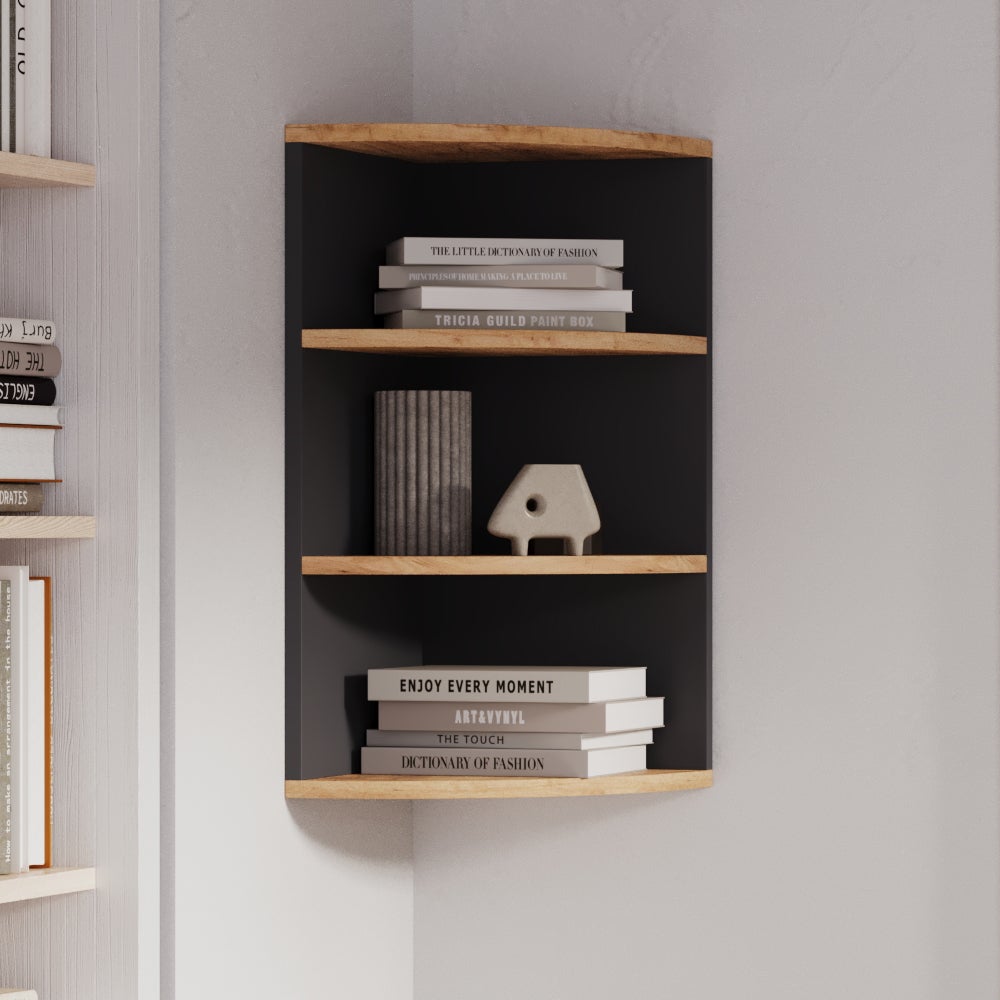 Vicco Étagère dangle Ecki, Anthracite/chêne doré, 30x60cm - 4