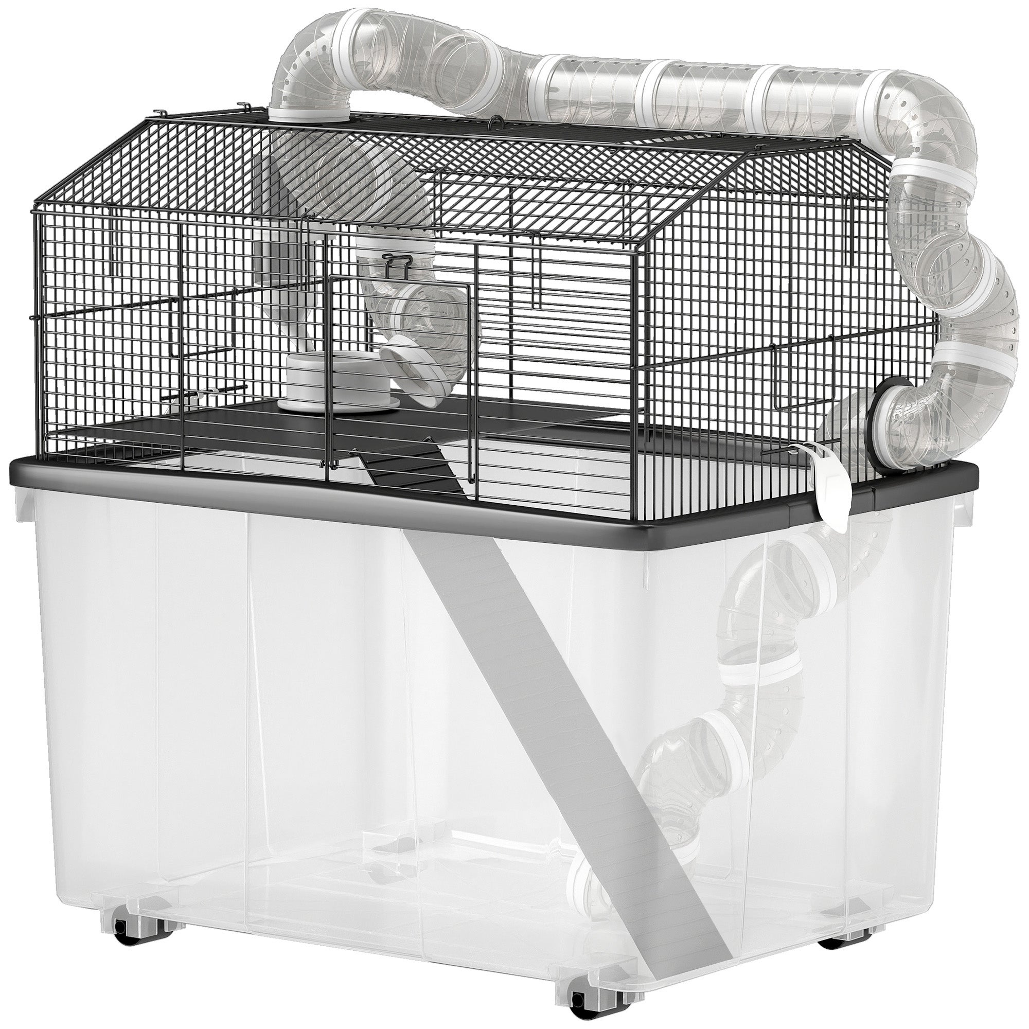 PawHut Gabbia Per Criceto In Legno A 2 Livelli, Casa Per Piccoli - Foto 9