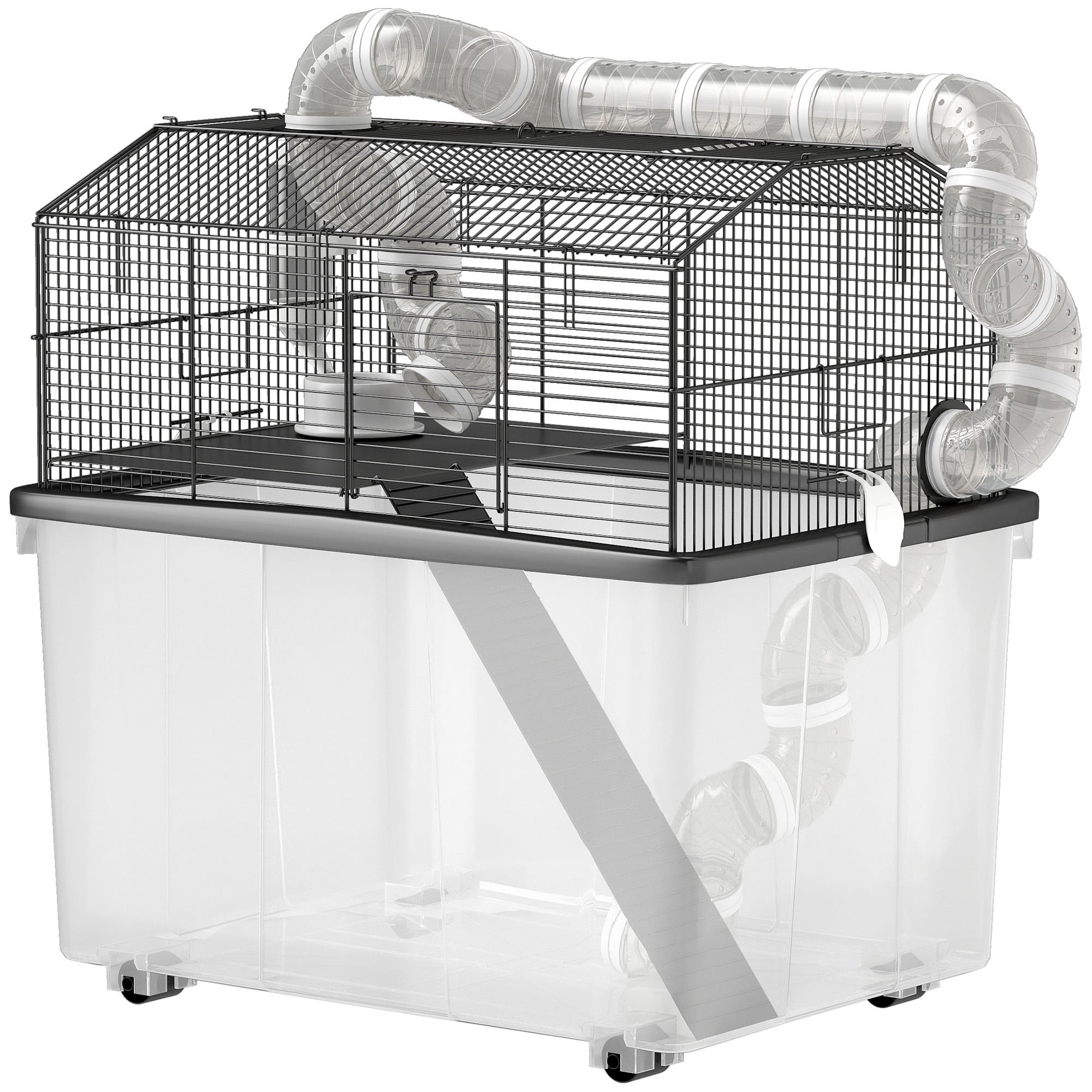 PawHut Gabbia Per Criceto In Legno A 2 Livelli, Casa Per Piccoli - Foto 9