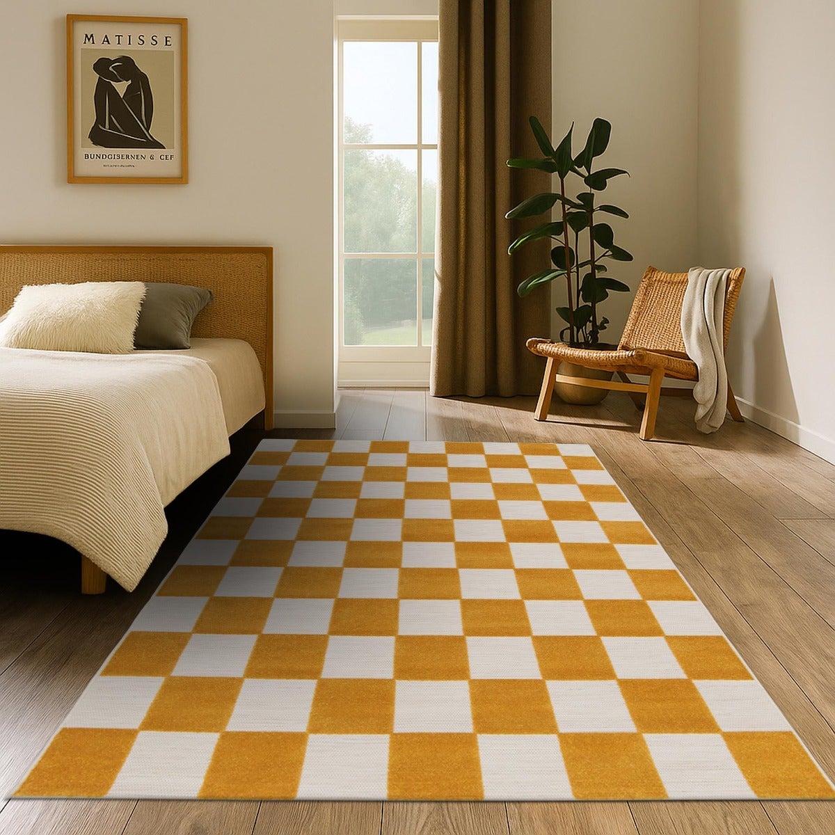 Tappeto moderno in rilievo giallo écru 200x290 - 9