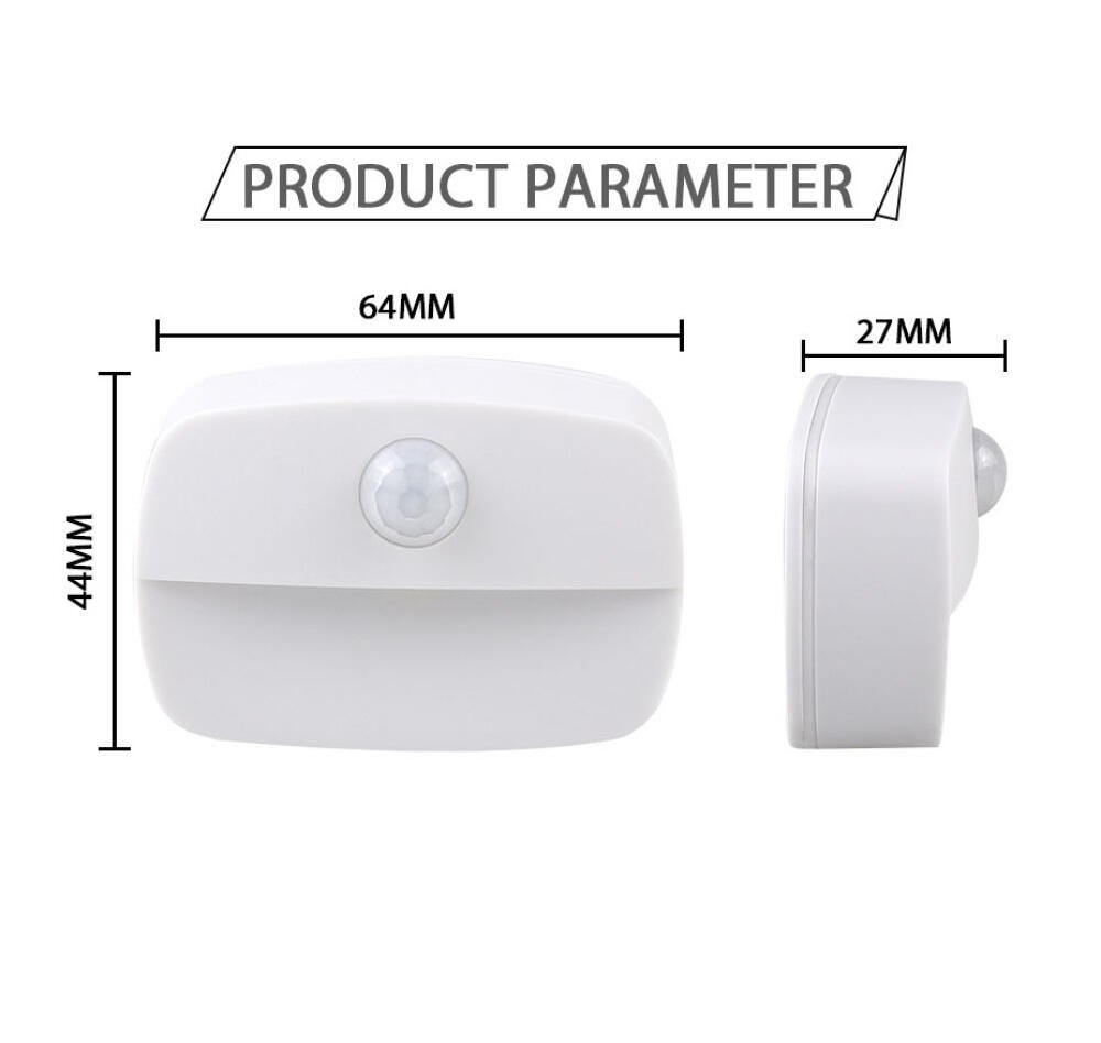 Lampka nocna z czujnikiem ruchu, oświetlenie z czujnikiem ruchu, oświetlenie szafki LED, lampa akcentująca zasilana bateryjnie, ciepła biel - 2