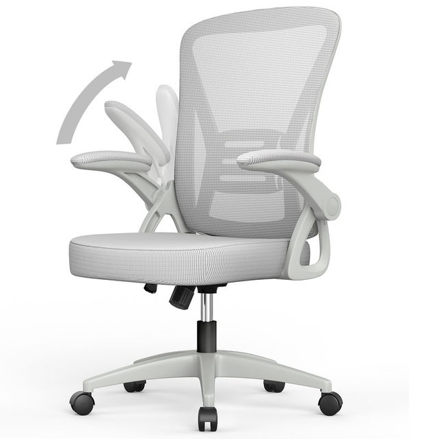 Chaise de Bureau Ergonomique RATTANTREE - à roulette - Soutien Lombaire Dossier Règalable- Hauteur Ajustable - Gris