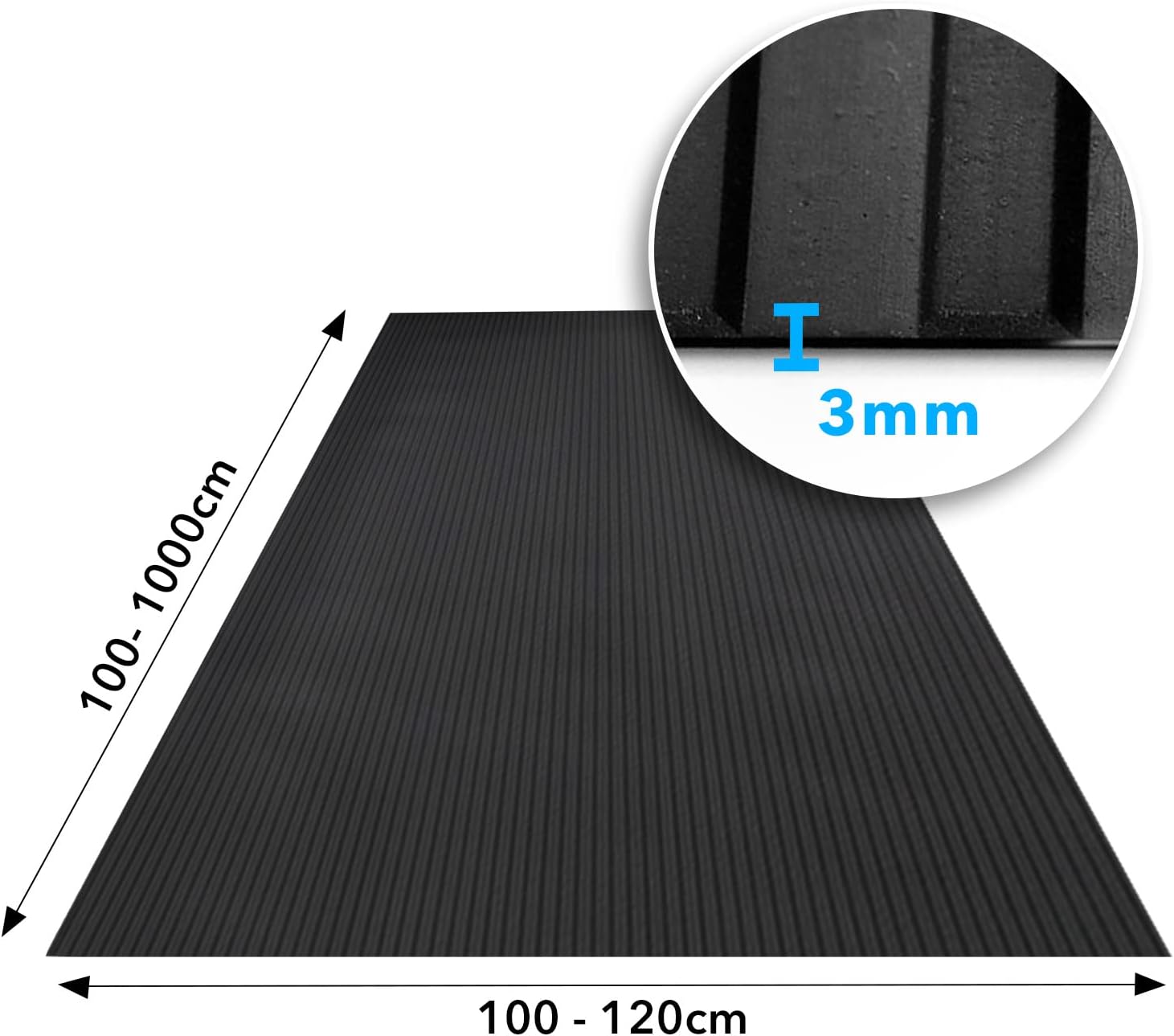 Revêtement de Sol résistant de -30°C à +69°C, Ep = 3 mm, Modèle Fines nervures, 100 x 250 cm - 4