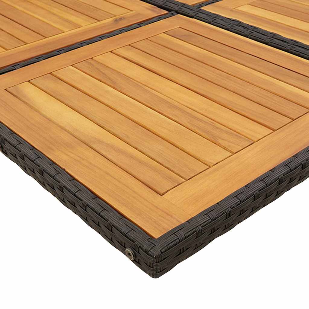 Set de muebles jardín 5 piezas con cojines ratán sintético negro - 5