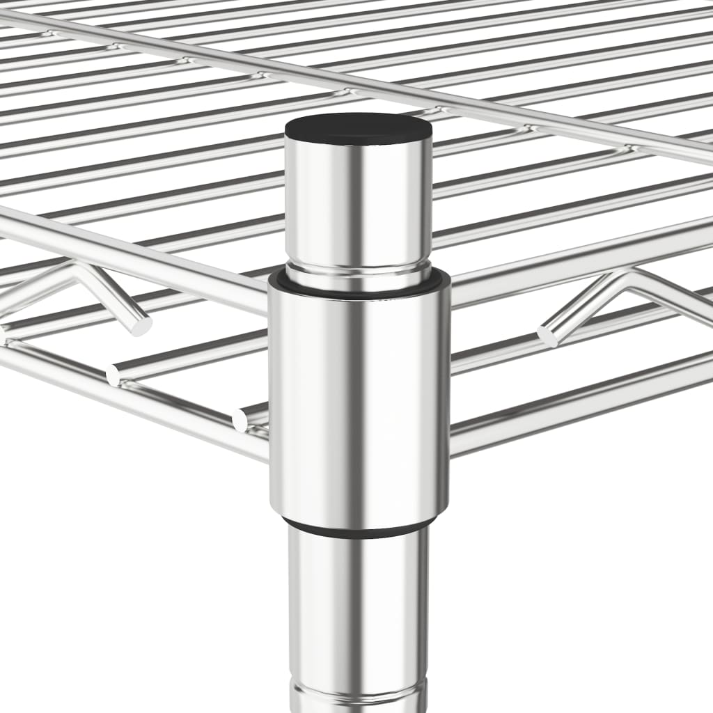 Étagère à Roulettes 5 Niveaux Chrome - Mobile 75x35x155 cm - Charge 250 kg - Pour Cuisine, Garage, Atelier - Plateau Réglable - 5