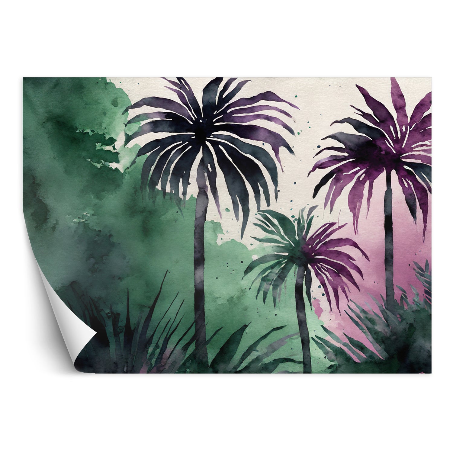 Fototapeta, Dżungla palmowa akwarela 150x105