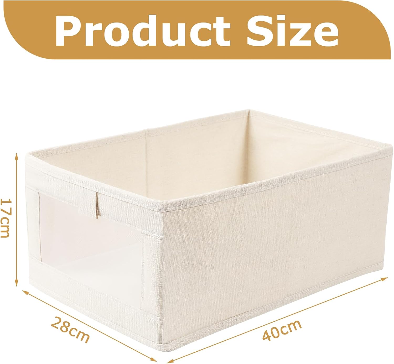GUOHNHE Scatole Portaoggetti, Set da 3 Ceste per Armadio, Cubi Contenitori Salvaspazio con 2 Manici, Wardrobe Organizer Non Tessuto, 33 x 23 x 14 cm, Bianco, XSNY11WS-3