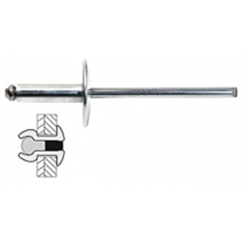 25 rivets alu / acier à tête large Ø 4,8 x 25 mm | Leroy Merlin