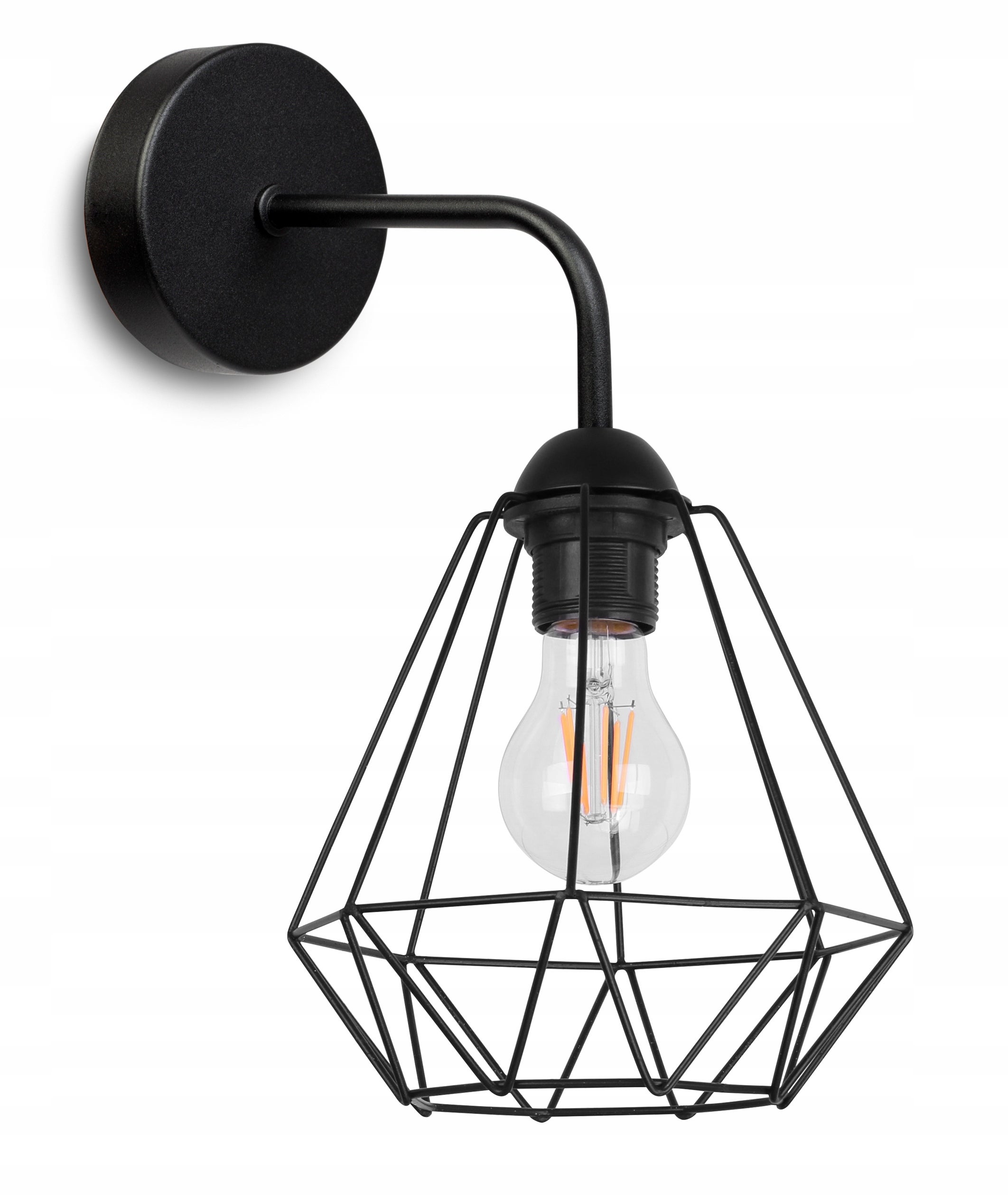 Lampa kinkiet ścienny Nuvola boho 1xE27 klosz druciak czarny Light Home LH