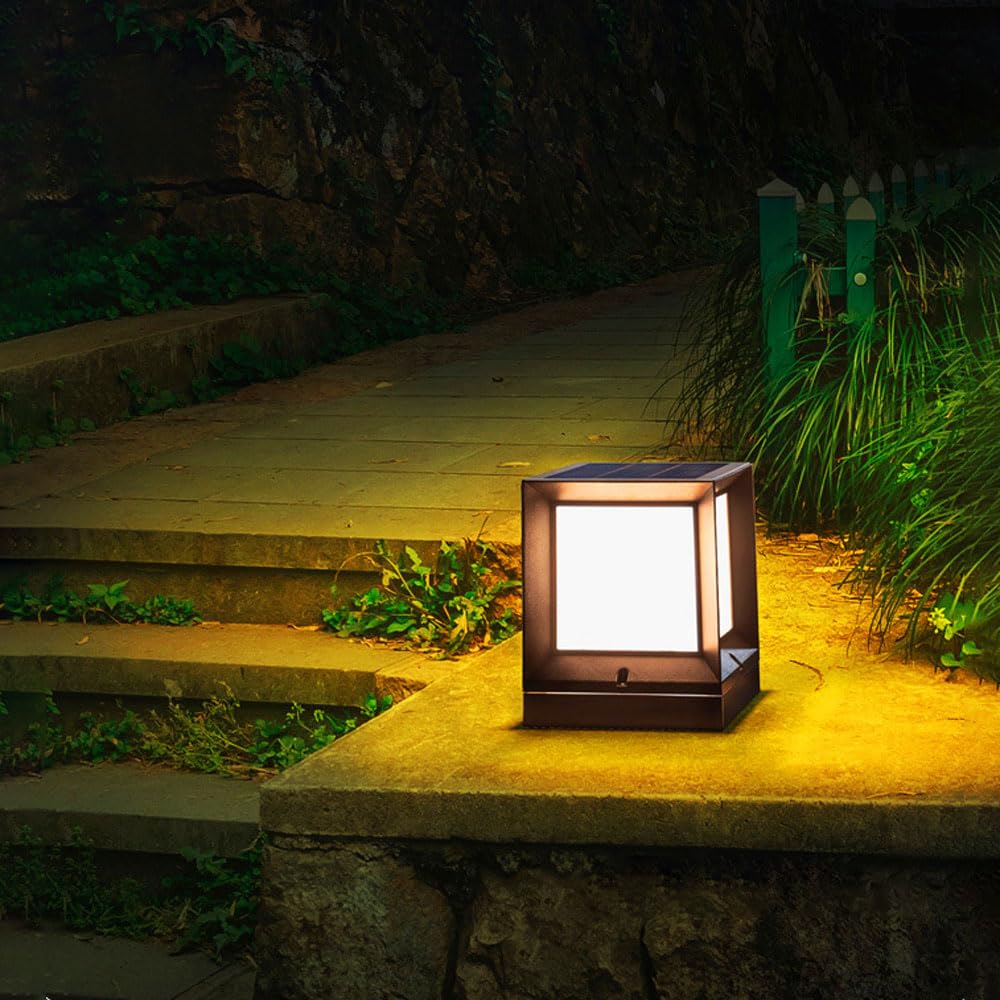 1 pakiet słonecznej lampy LED do oświetlenia chodnika, wodoodporny zewnętrzny kinkiet do ogrodu krajobrazowego na dziedzińcu (10 cm, czarny)