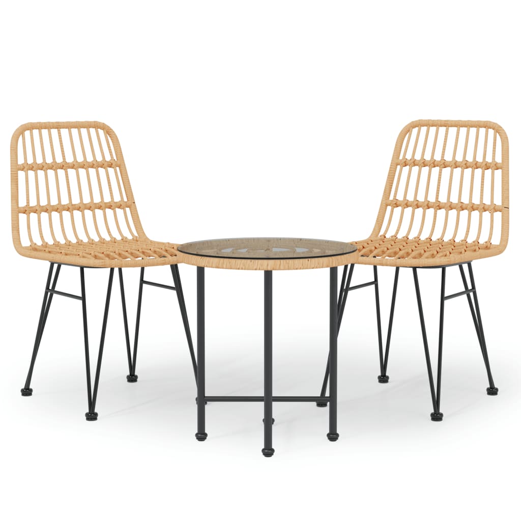 Maison Exclusive - Set da Pranzo da Giardino 3 pz in Polyrattan - 2