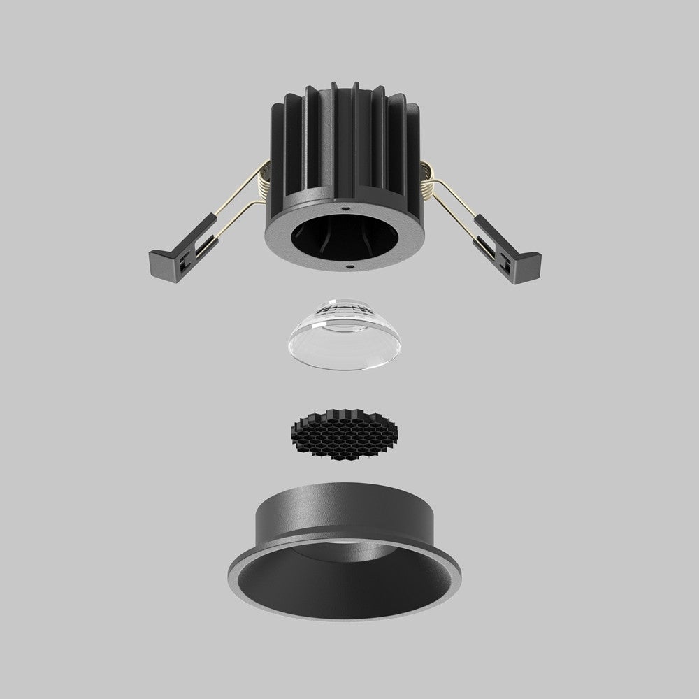 Oprawa stropowa sufitowa wpuszczana Round czarna LED 7W 3000K 450lm wym: 5,3 x 6 x 6 cm okrągła Maytoni - 7